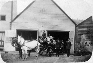 Firemen and wagon driver, Nelson Fire Department